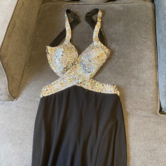 Sexy Sequined Black Prom/Wedding Dress - Picture 2 of 4